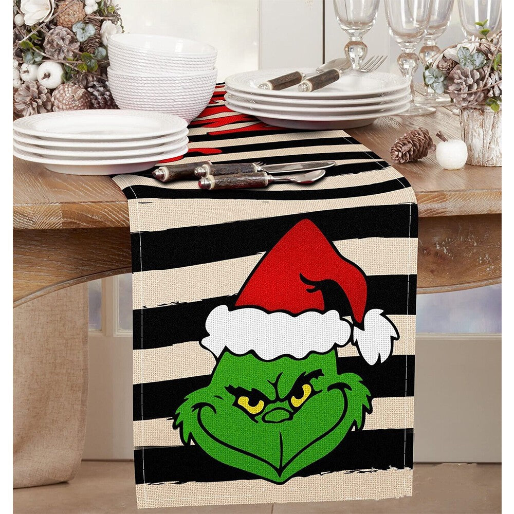UK Grinch Christmas Table Runner Tablecloth Cover Cloths Xmas Dinner Party Decor