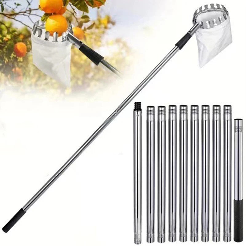 Stainless Steel Telescopic Fruit Picker Rod 1.6 2.4 3.2 4M Pole