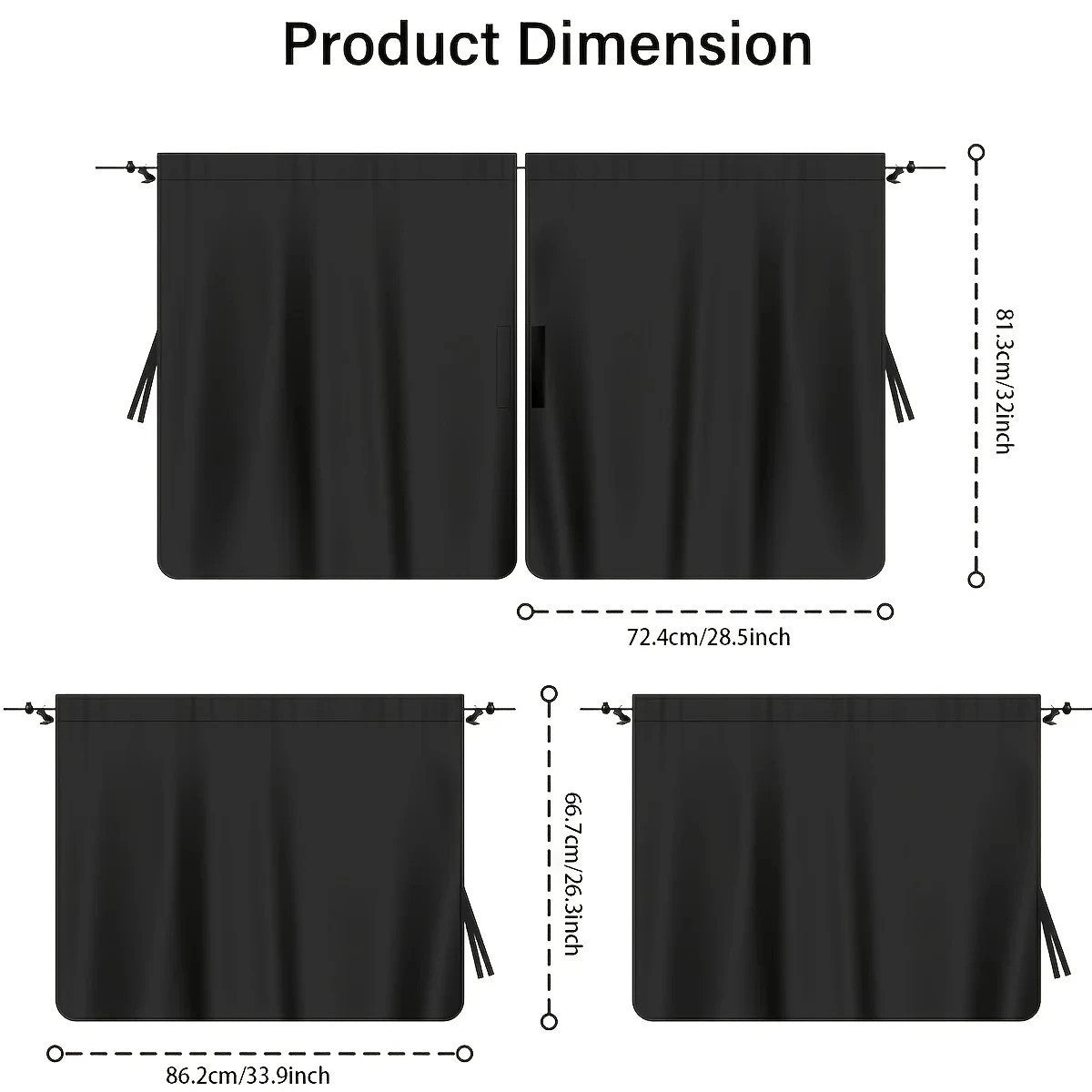 4pcs Car Privacy Curtains Set Window Sun Shade Privacy for Sleeping Camping