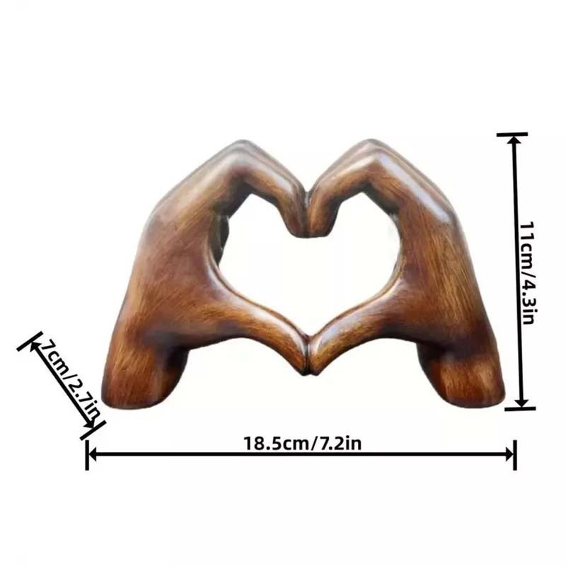 Love Heart Hand Gesture Statue, Resin Ornament for Desktop Bookshelf Home Decor