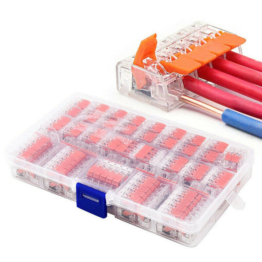 90x For Wago 221 Electrical Connectors Wire Block Clamp Terminal Cable Reusable-