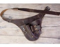UP Vintage Leather Garden Tools Belt Holster Florists Farmer Utility Pouch