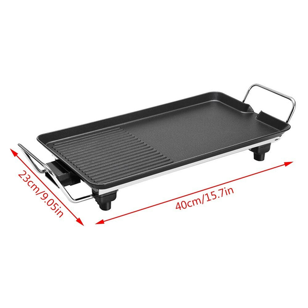 Electric Teppanyaki Table Top Grill Griddle BBQ Hot Plate Barbecue 40cmx23cm UK