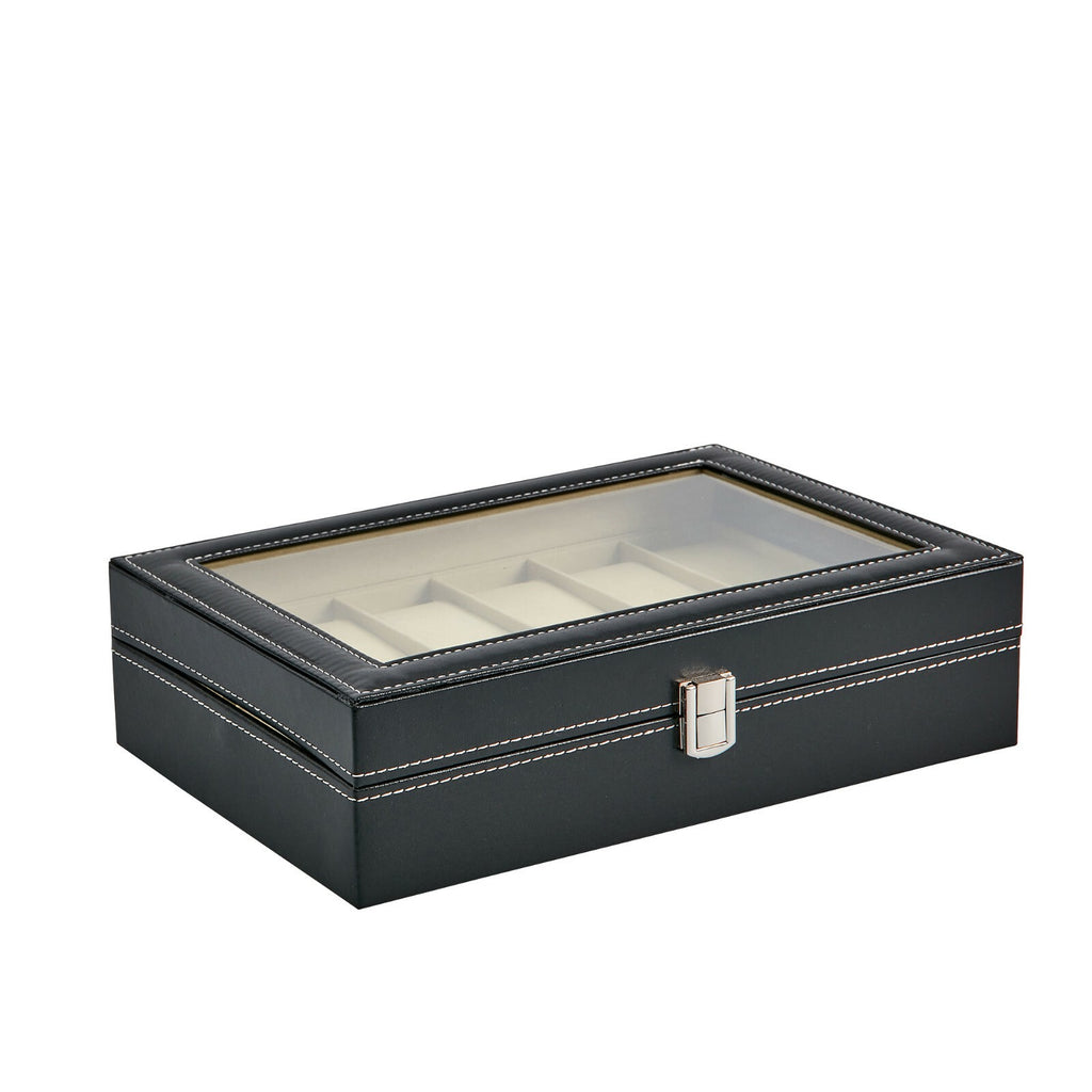 MENS 6 10 12 GRIDS PU LEATHER WATCH DISPLAY CASE COLLECTION STORAGE HOLDER BOX