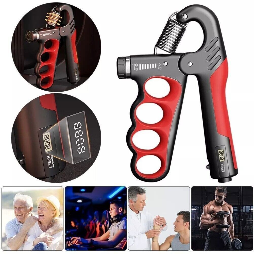 5-100KG Adjustable Grip Strengthener Hand and Forearm Trainer with Counter