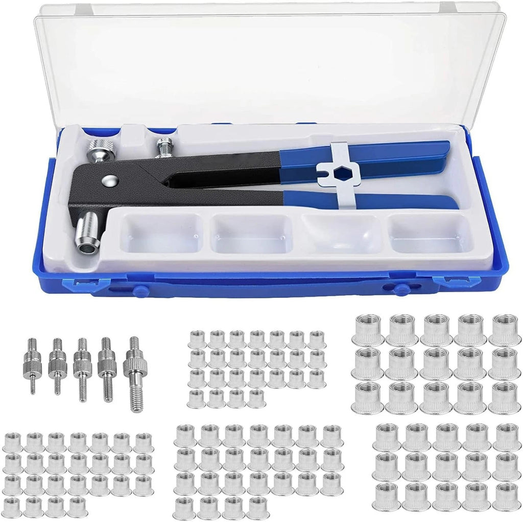 86PCS M3-M8 Heavy Duty Hand Riveter Rivet Gun Kit Threaded Rivet Nut Set Tool UK