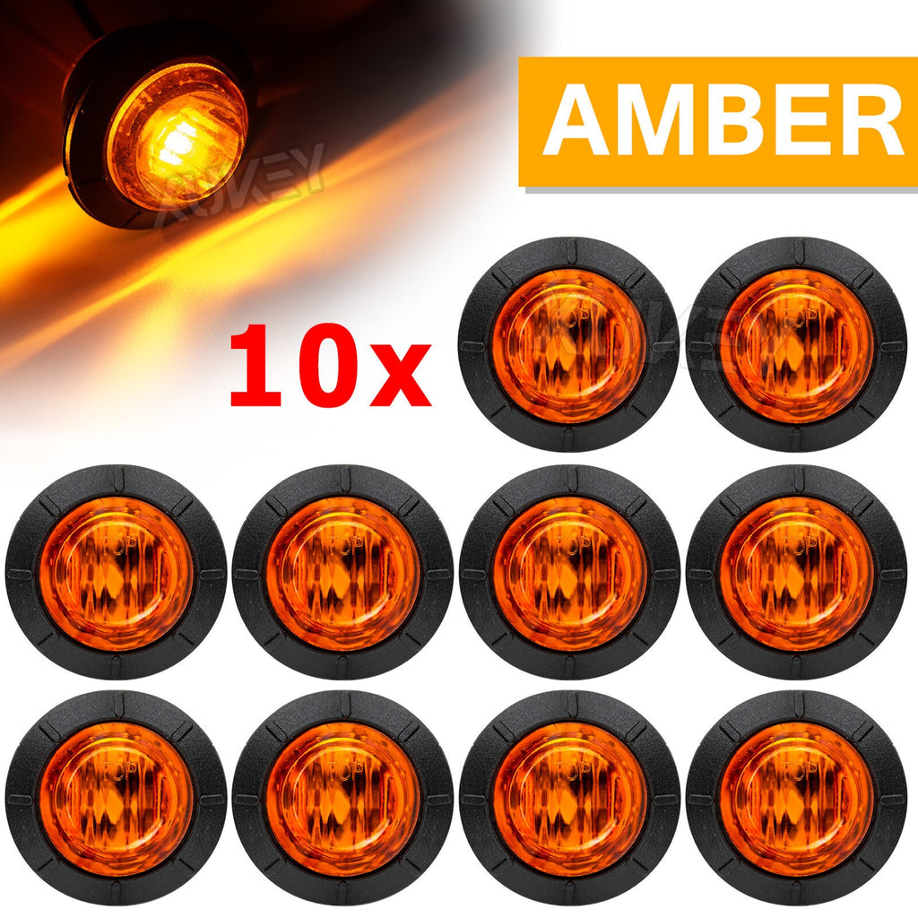 10x 12V/24V LED SIDE MARKER LIGHT INDICATOR LAMP AMBER BUS TRUCK LORRY Trailer