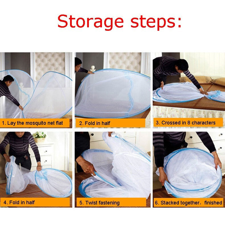 Portable Single Door Pop Up Mosquito Net Home Yurt Tent Bed Lace Netting Cover