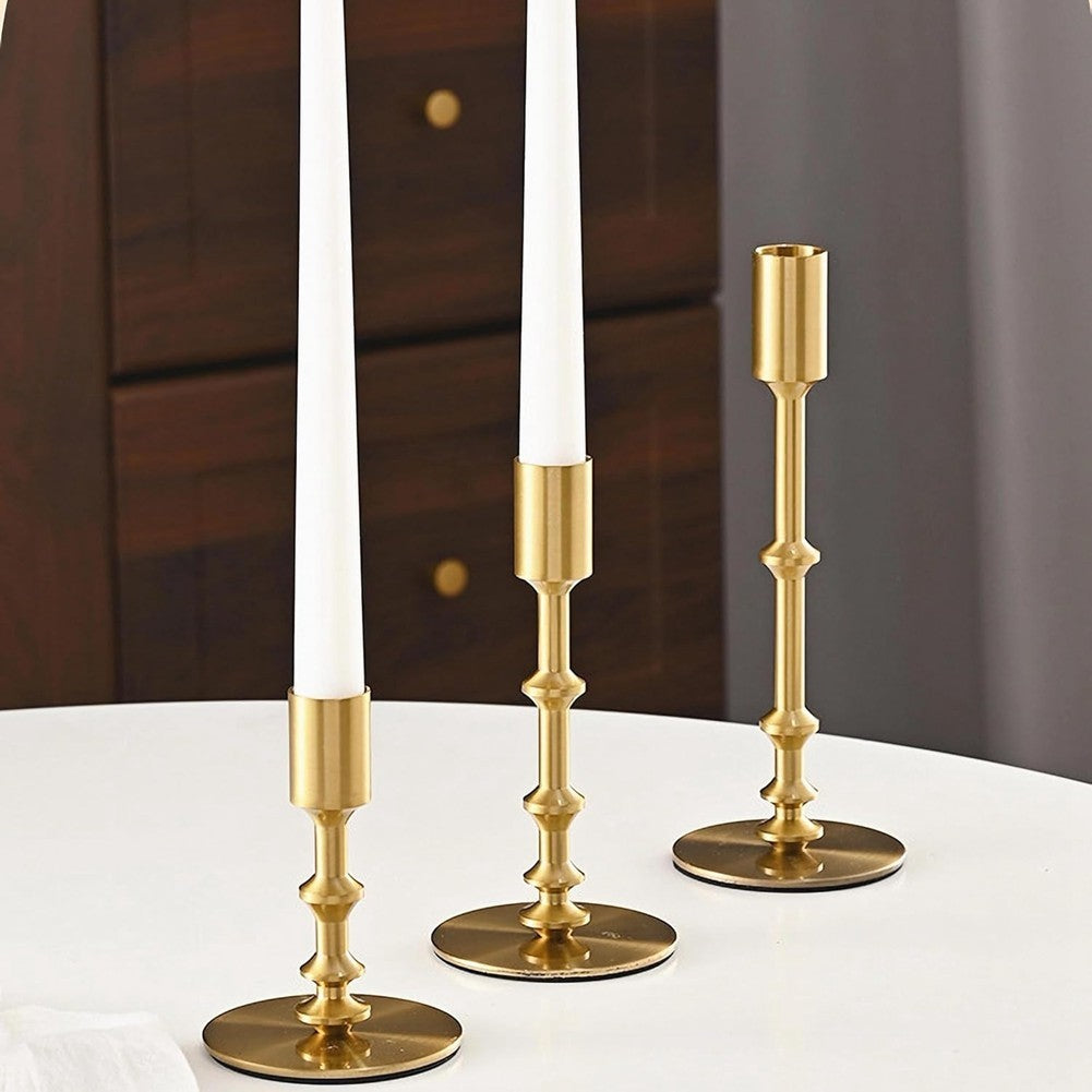 Gold Candle Holders,Modern Candle Stick Holders for Table Mantel Wedding