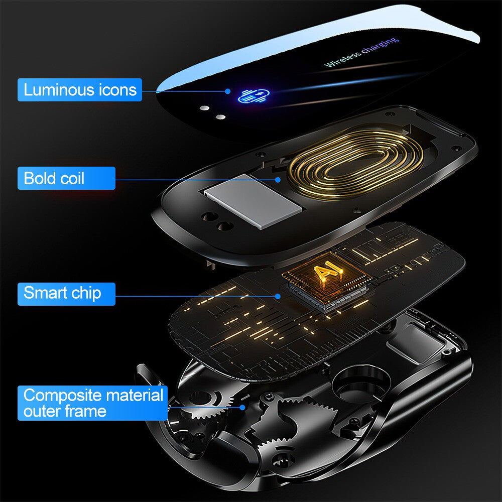 Wireless Car Charger Mount Automotive Electric Induction 15W Fast Black