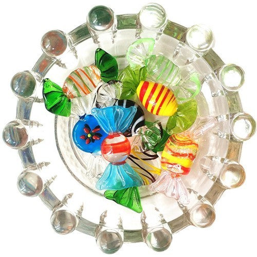 12pcs Handmade Vintage Murano Style Various Glass Sweets Glass Candy Ornaments