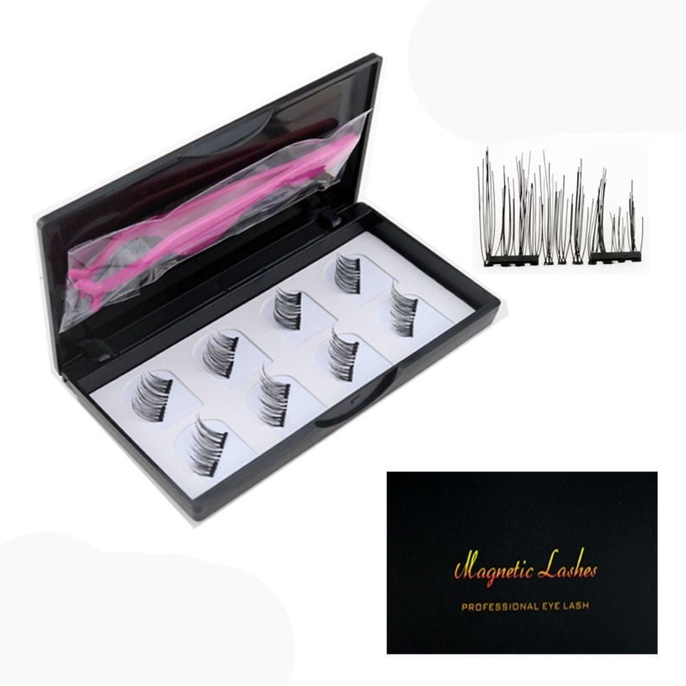 Magnetic Eyelashes No Glue Half Eye 2 Magnets Reusable Eyelashes with Tweezers