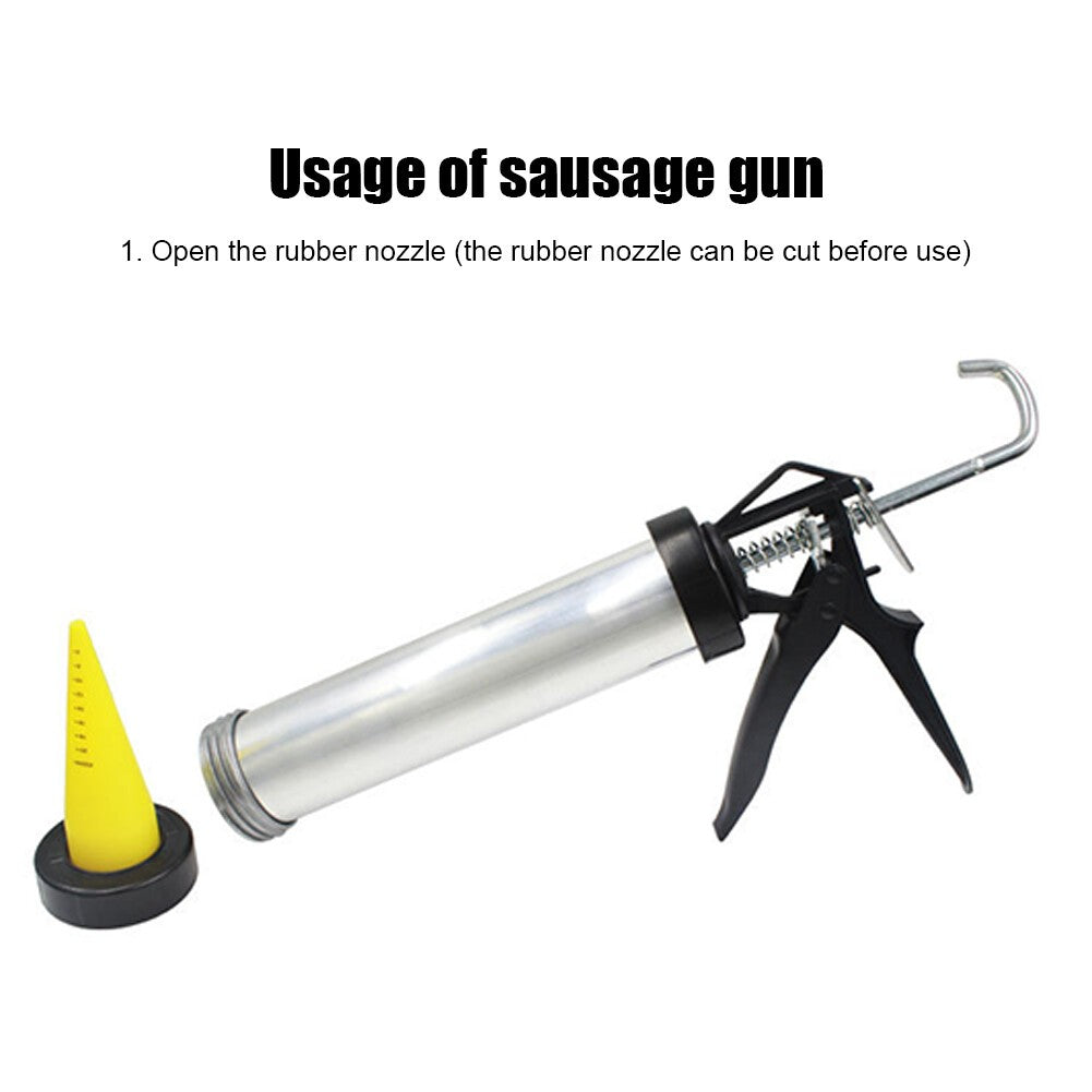 Carp Fishing Boilie Gun with 4pcs Spare Nozzles Sausage Bait Ball Making Tackle