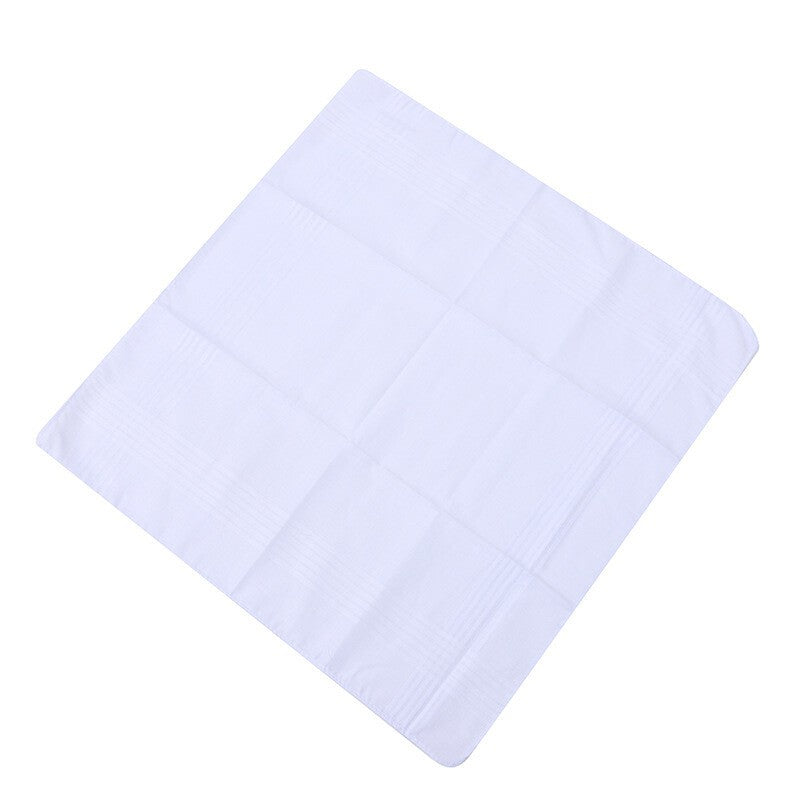 12PCS Mens Large White Square Handkerchief Soft Cotton Hankies Hankerchiefs  UK