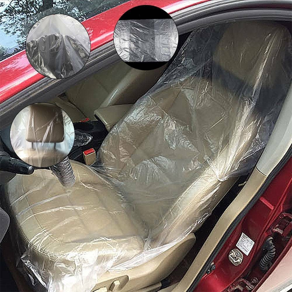 100 Disposable Plastic Car Seat Covers Vehicle Cover Valet Roll Protective
