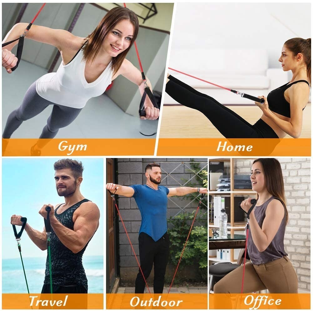 11PCS Set Resistance Bands Workout Exercise Crossfit Fitness Yoga Training Tubes