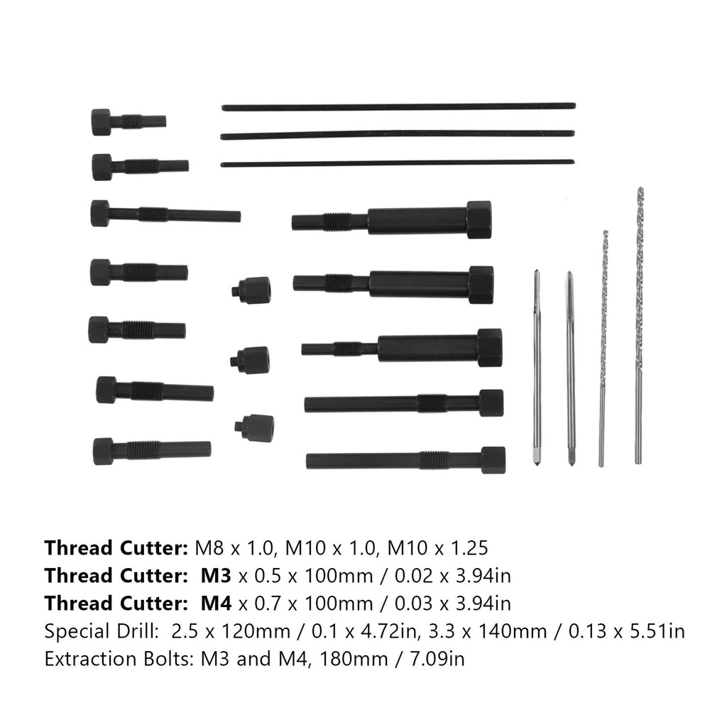 22Pcs Glow Plug Remover Extraction Tool Set with Storage Box for Engine Repair