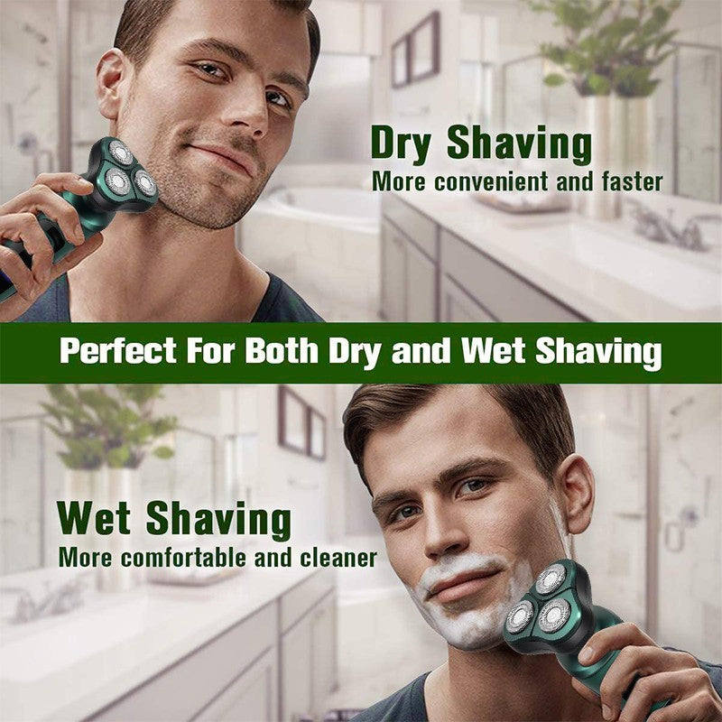 Portable Electric Shaver for Men Cordless Rotary Razor USB Charging Wet Dry