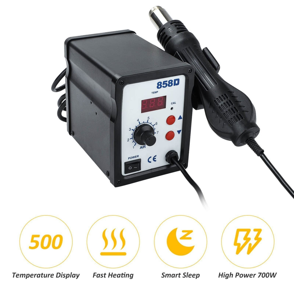 700W 858D SMD Soldering Desoldering Iron Station Hot Air Rework Gun Tool 220V