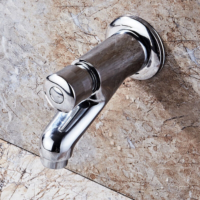 Wall Mounted Push Button Brass Cold Water Tap Bathroom Automatic Closing Faucet