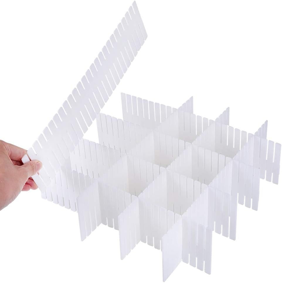 8PCS Drawer Grid Dividers–Adjustable DIY Storage Inserts (47x7cm) for All Drawer