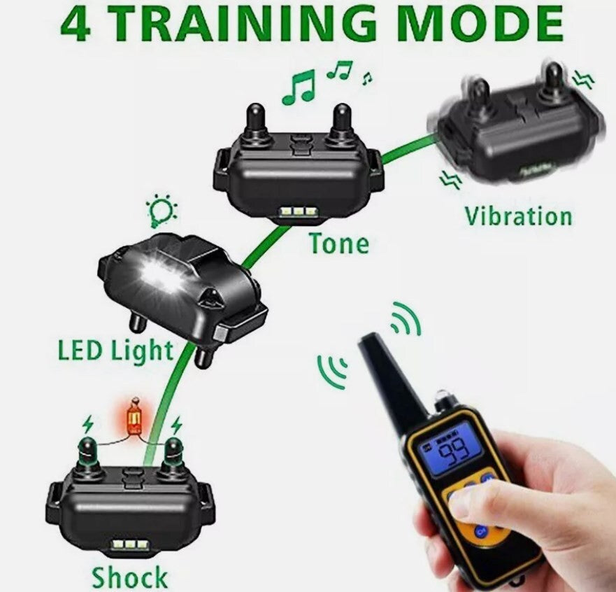 800m Remote-Controlled Electric Dog Training Collar with LCD Display