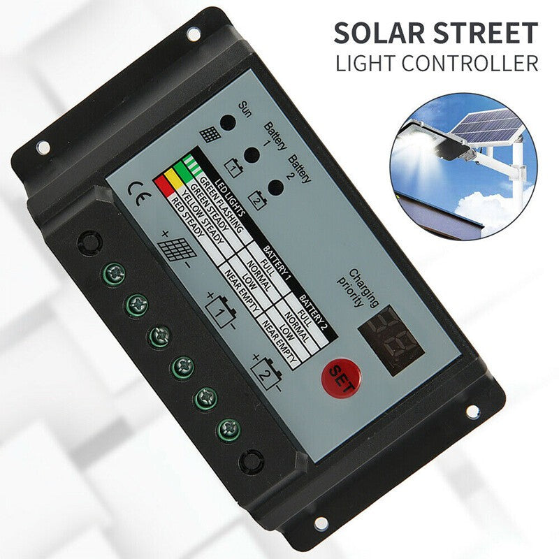 12V 24V 20A Dual Battery Solar Regulator Boat Solar Charge Controller