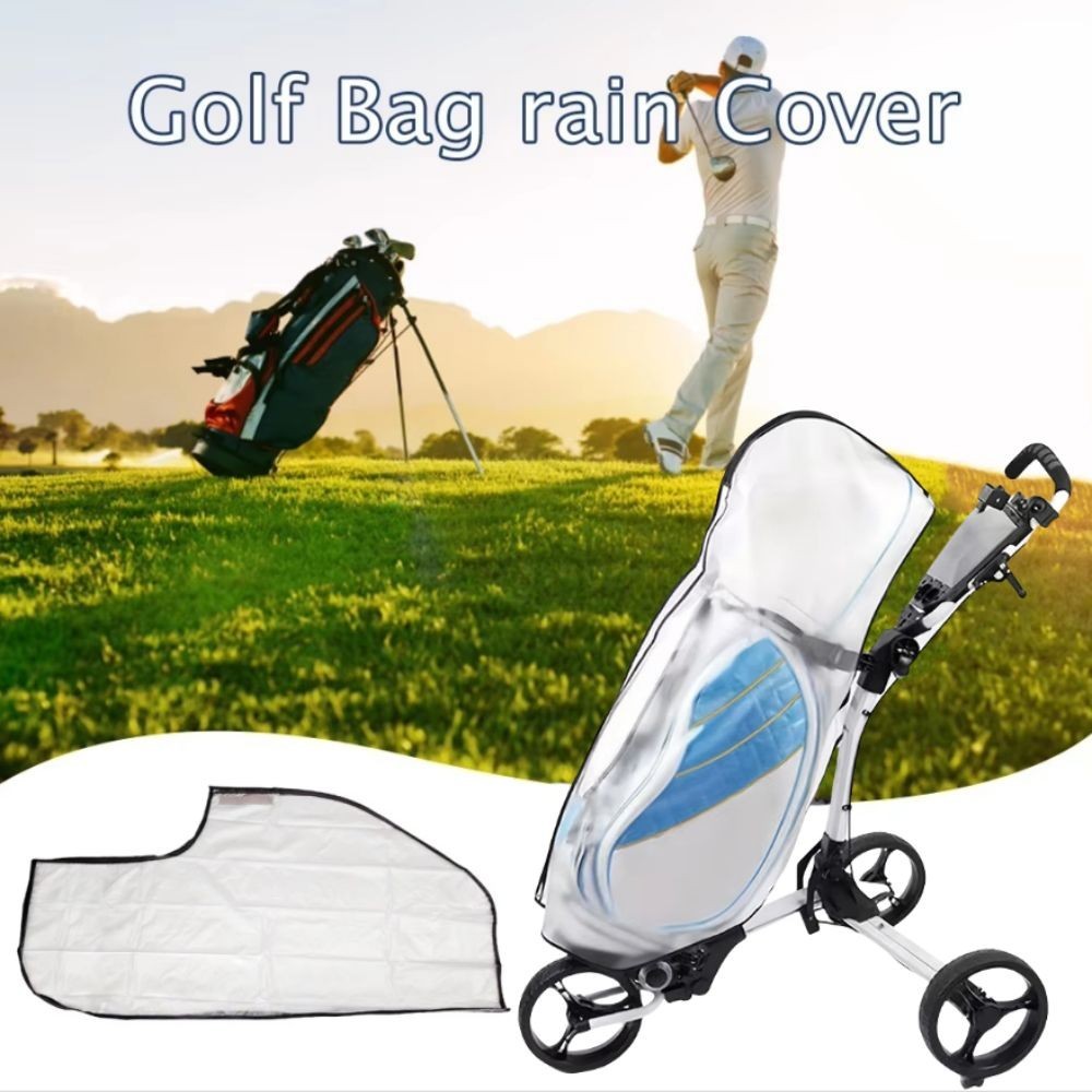 Golf Bag Rain Coat PVC Golf Bag Cover With Zipper Waterproof Golf Bags Shield