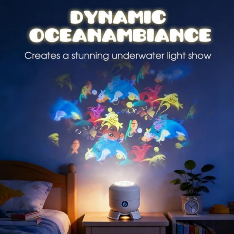 Dynamic Rotating LED Projector Light,HD Smart Dynamic Holographic Night Light~