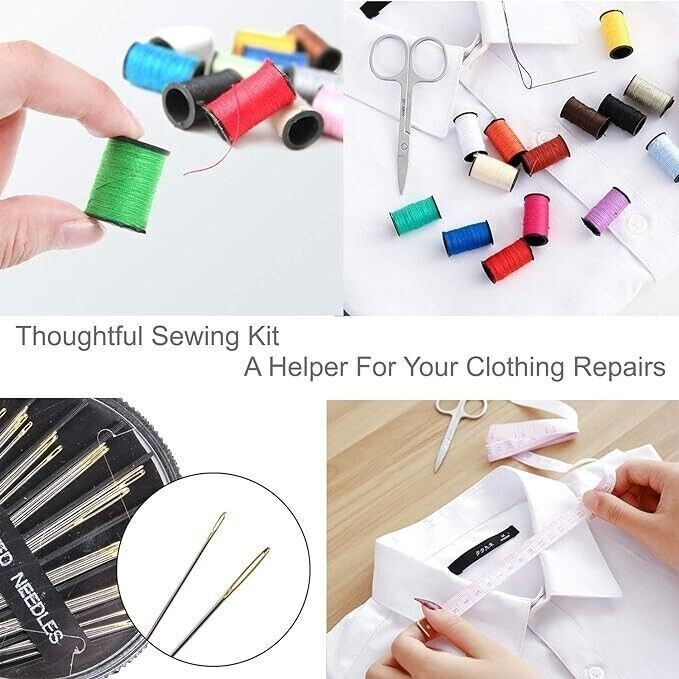 73 PCS Portable Sewing Kit Home Travel Case Needles Thread Scissors Set Box NEW