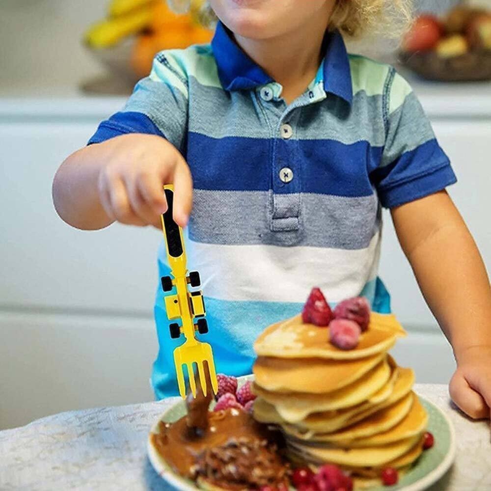 Constructive Eating Plate and Utensils Set Construction Toddler Dinnerware UK