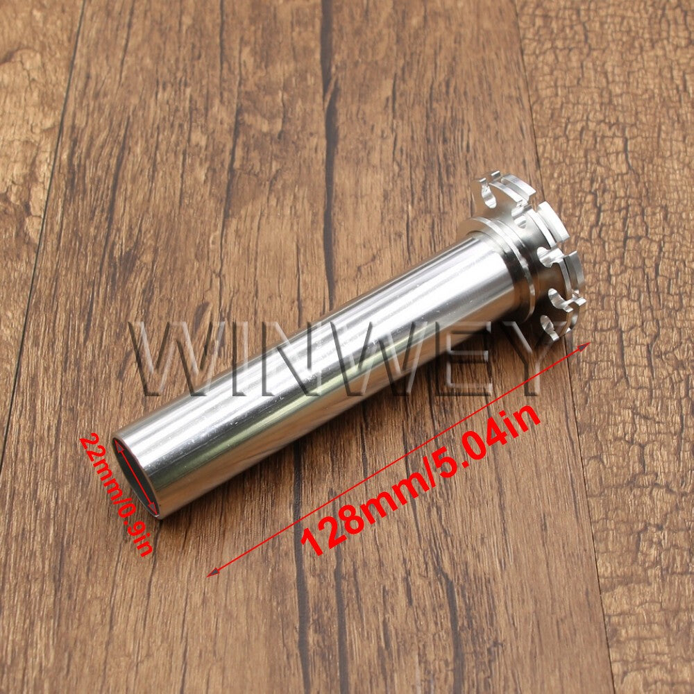 CNC Aluminum Universal Motorcycle Twist Throttle Assembly 7/8" 22mm Silver