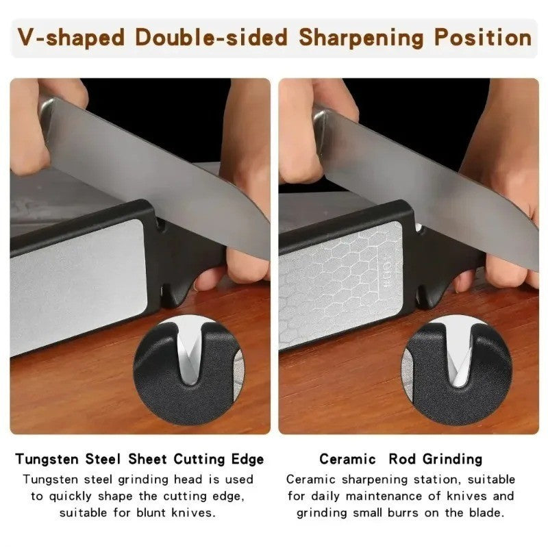 5-in-1 Knife Sharpener Diamond 400/1000 Grit Kitchen Scissors Sharpening Tool
