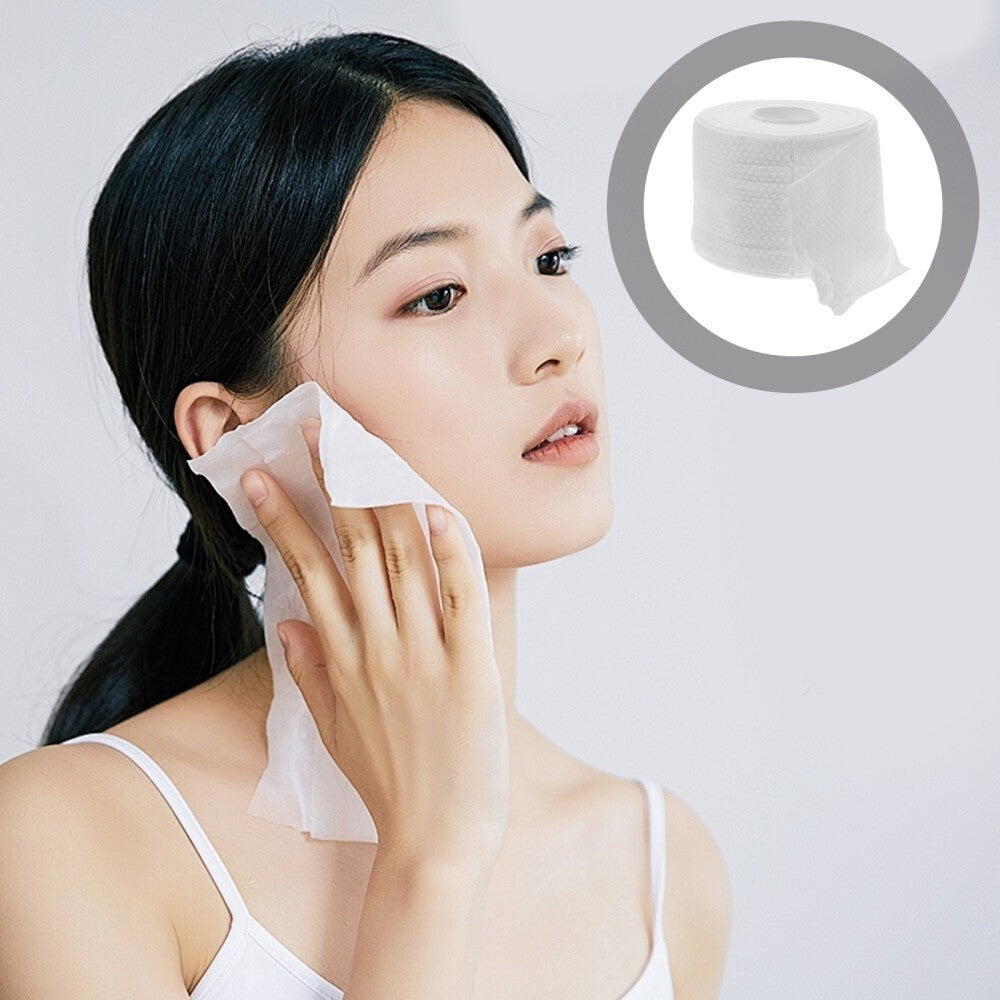 1 Roll Reusable Cotton Facial Towels Makeup Remover Pads Travel Cleansing Wipes
