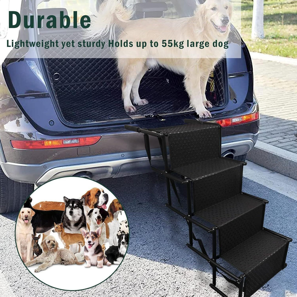 Folding 4 Stairs Portable Dog Ramp Steps Car Boot Access Ladder for Pet Dog Cat