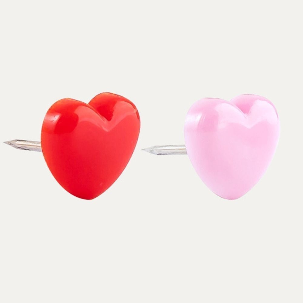 100PCS Love Heart Push Pin Thumb Tacks Photo Pins Office Supplies
