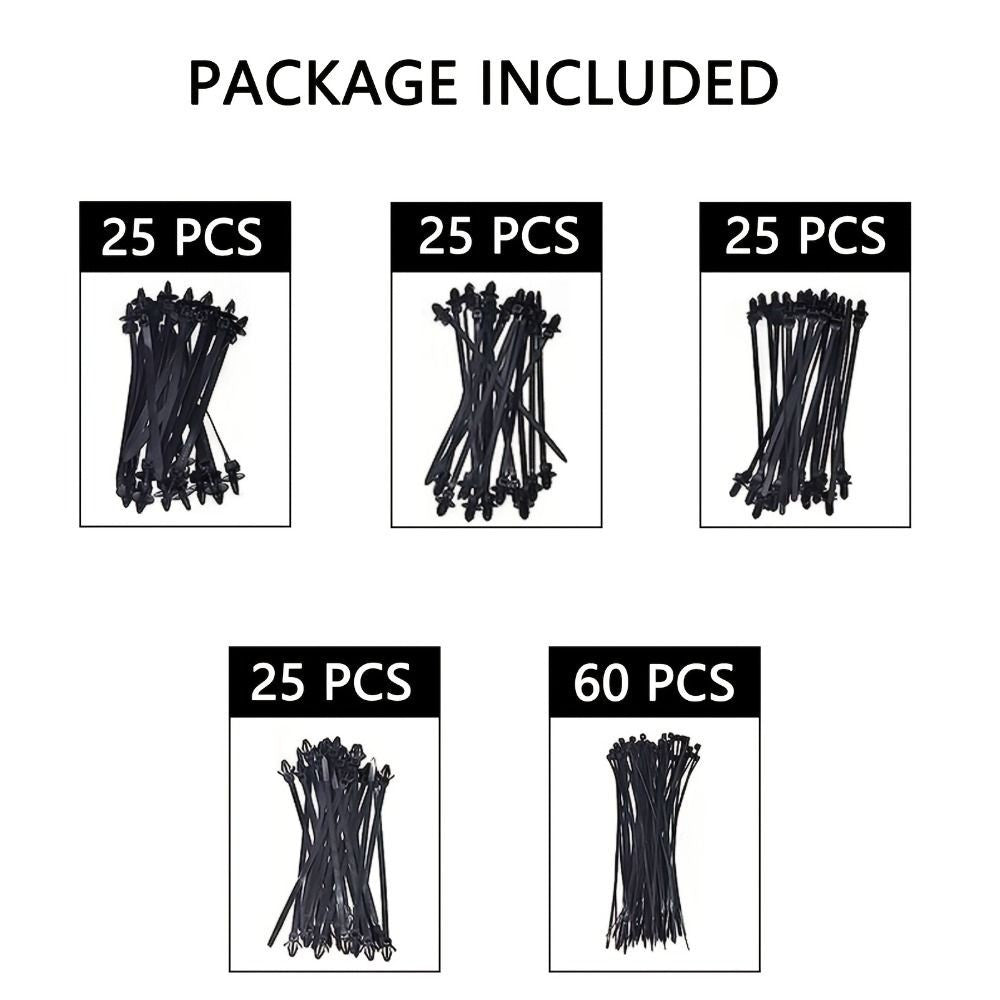 160Pcs Car Wire Routing Push Mount Cable Clips Self Locking Fastening Cable Tie