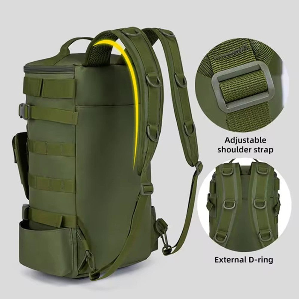 Multifunctional Fishing Backpack Lure Rod Bag Travel Camping Zipper Shoulder Bag