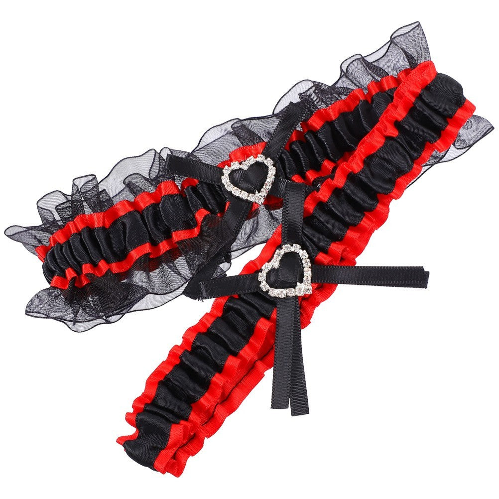 2pcs Wedding Garters Bride Garters Bowknot Imitation Female Leg Bridal