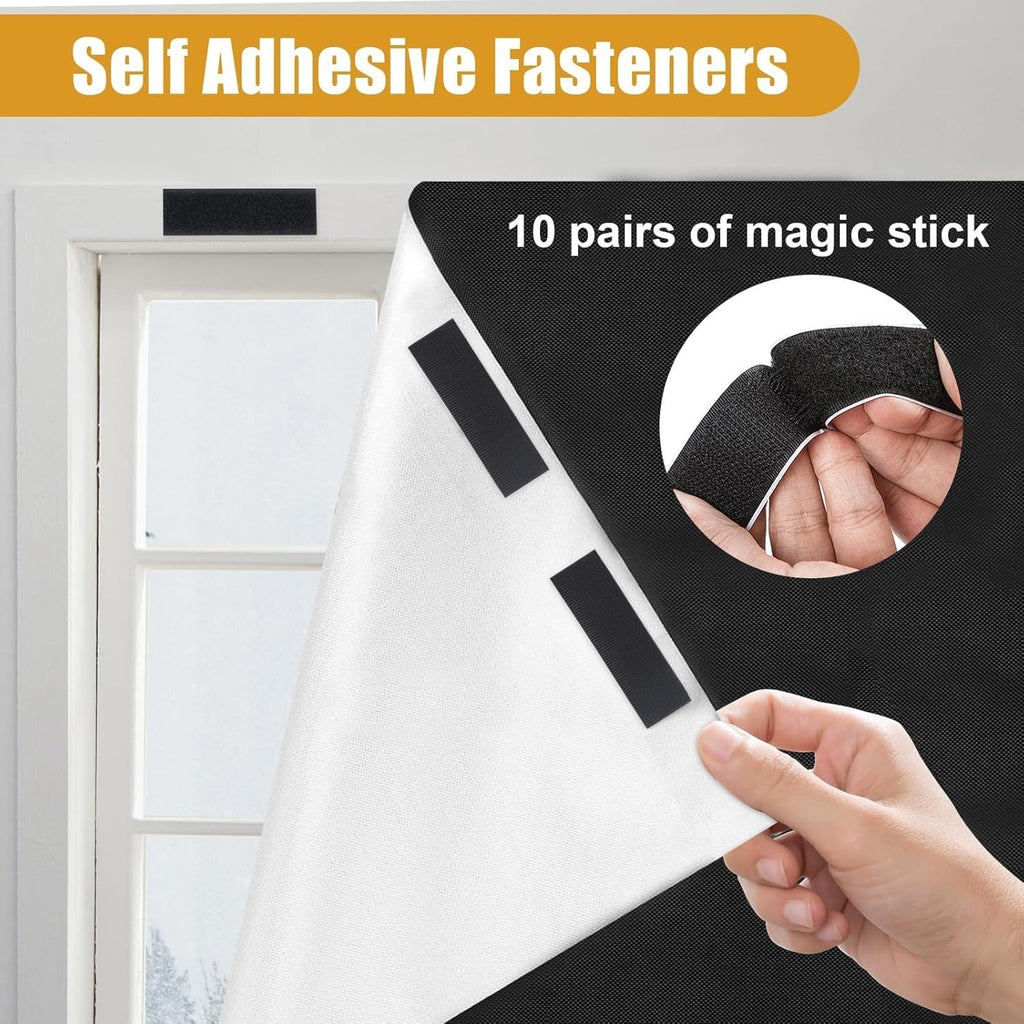 145 X 300 CM Portable Blackout Blinds, 100% Blackout Material, No Drill Blackout