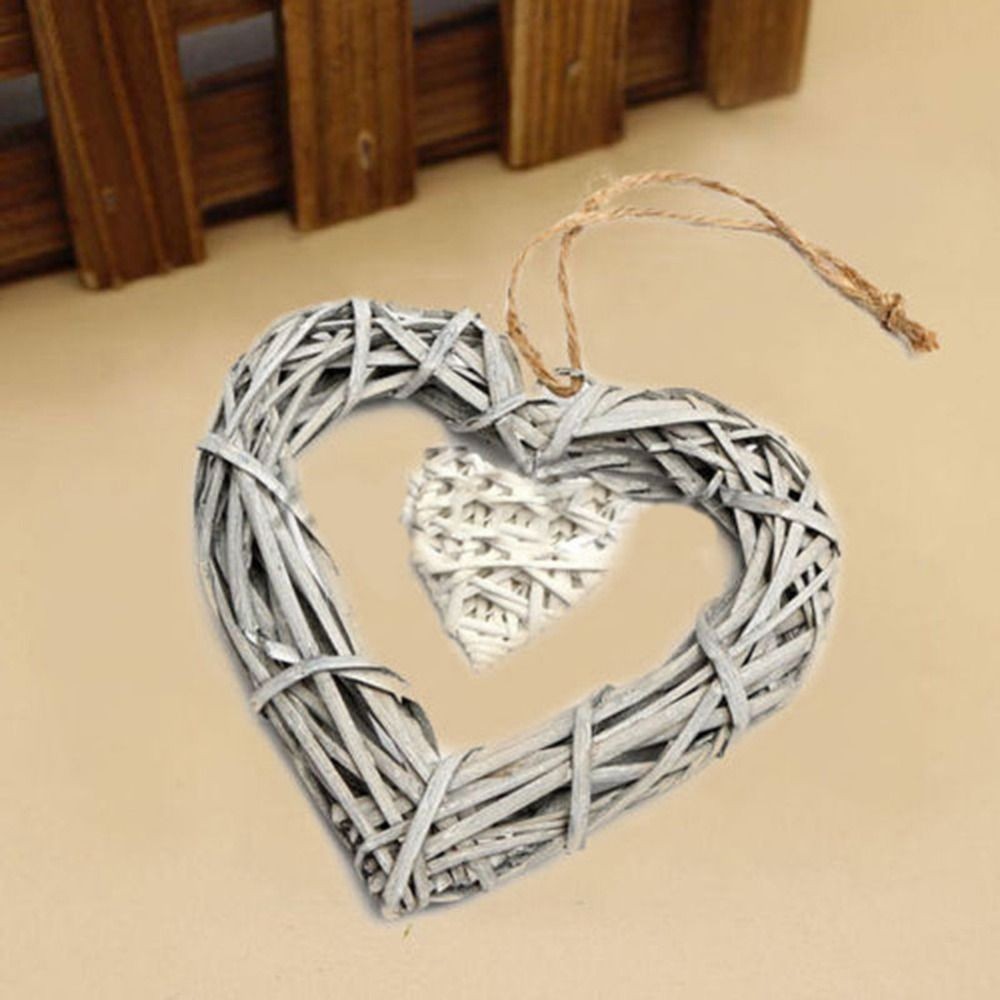 Heart-shaped Rattan Wreath Wicker Rattan Wreath Wall Hanging Wedding DIY Garland