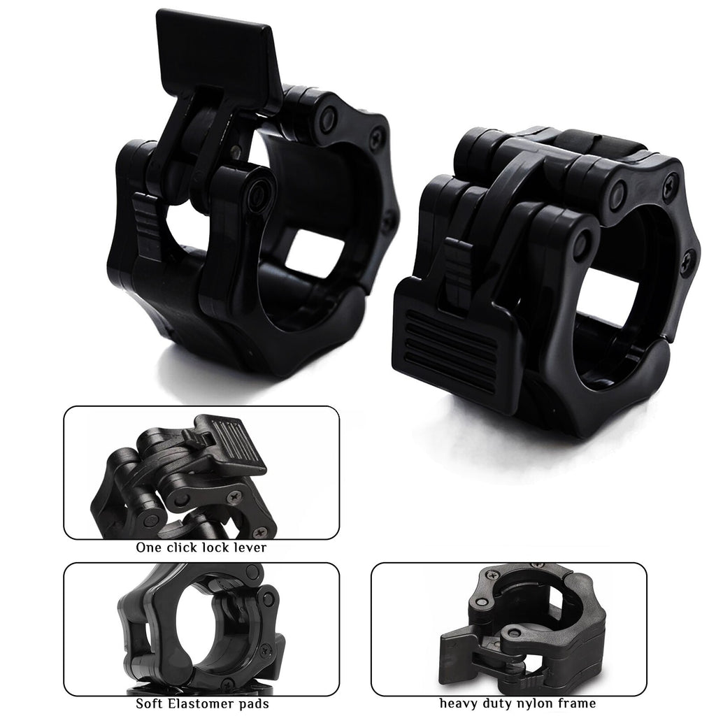 Barbell Dumbbell Clamp Clips Weight Bar Locks Olympic 2" Spinlock Collar Pair