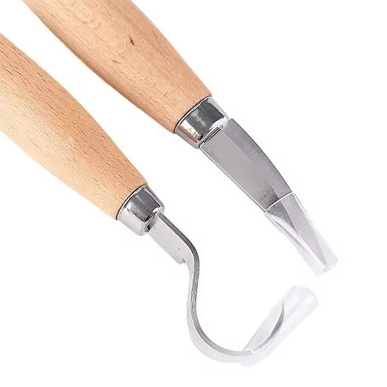 2pcs Wood Carving Knives Set for Spoon Carving Tools Hook Knife Professional