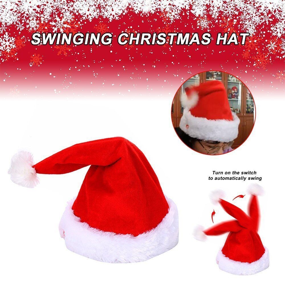 Christmas Xmas Novelty Santa Hat Cap For Musical Singing Moving Dancing Toy Gift