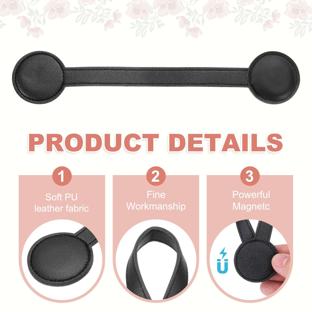 2pcs Hat Clip for Travel on Bags, Magnetic Hat Holder Hands, Black/Brown