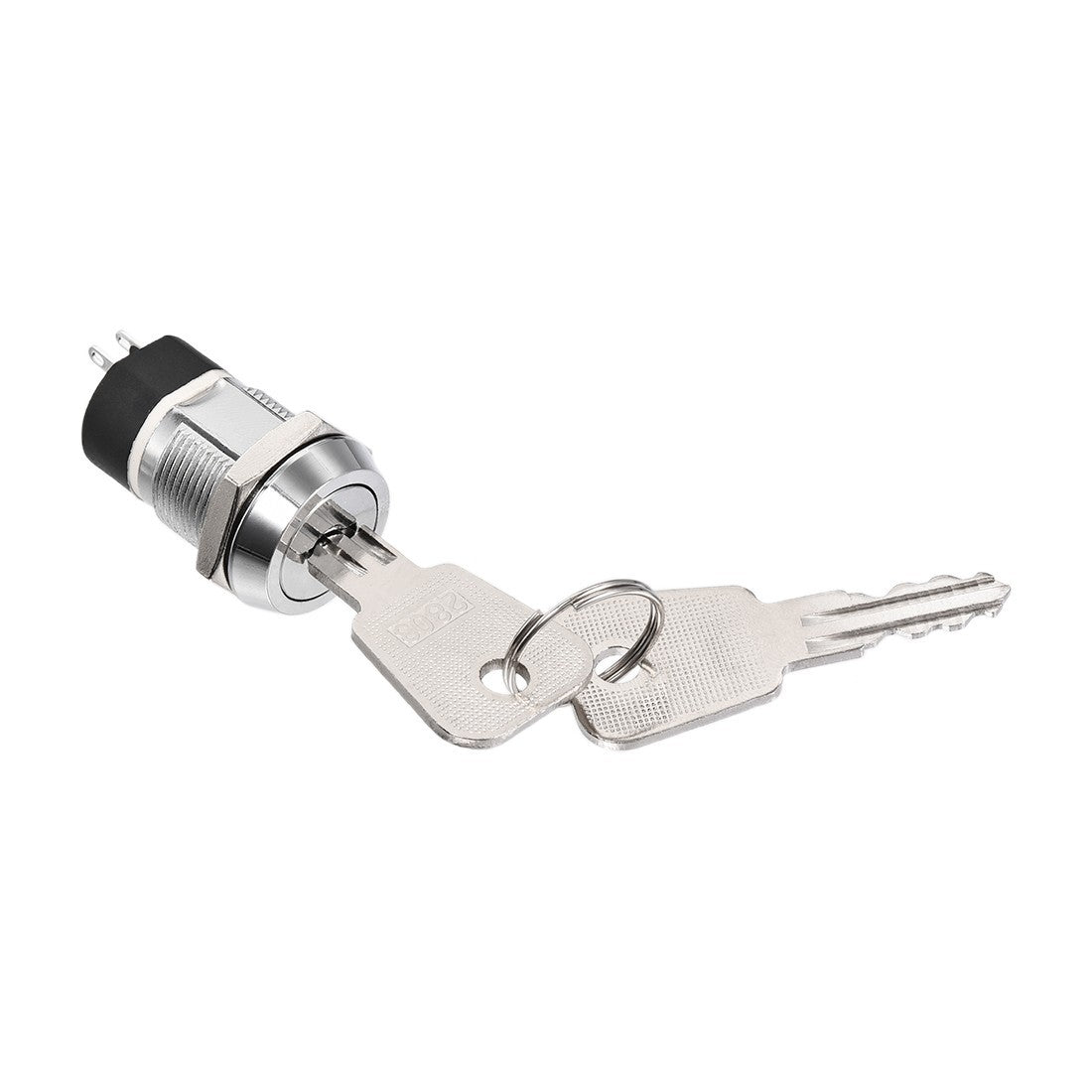 19mm 2 Positions Key Locking Push Button Switch With 2 Keys 2NC-2NO S2803