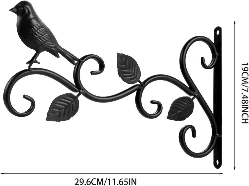 2x Decorative Metal Hanging Basket Brackets Garden Plant Hanger Hook Wall Decor