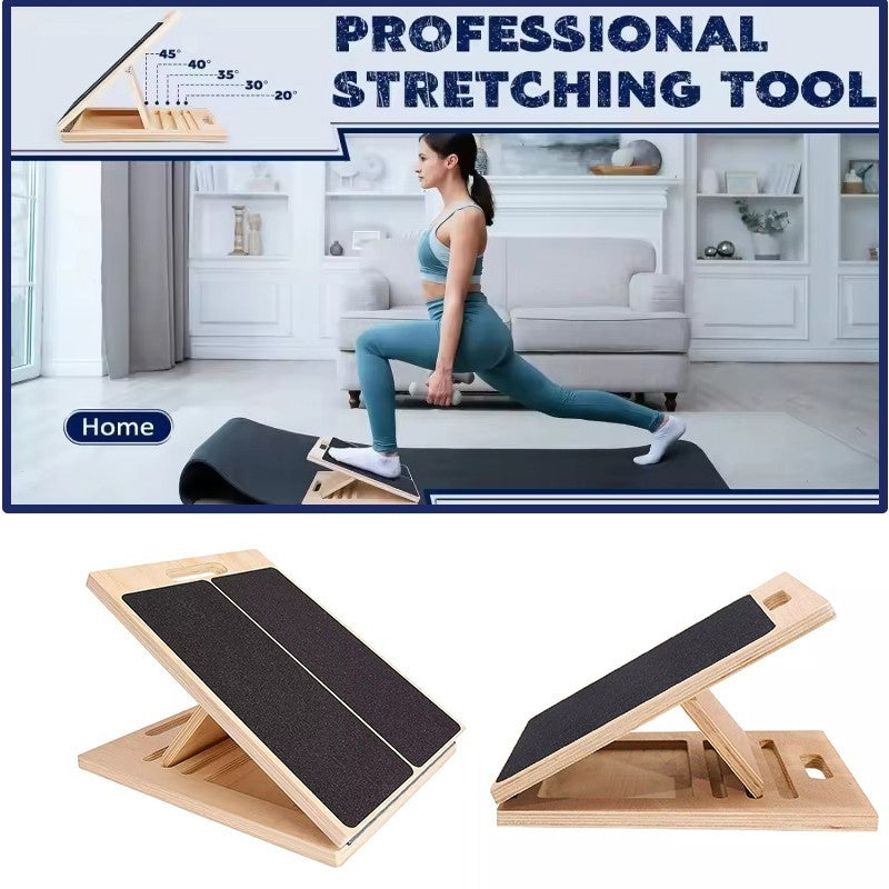 Slant Board, 5 Level Adjustable Portable Wooden Stretch Board for Calf Stretcher