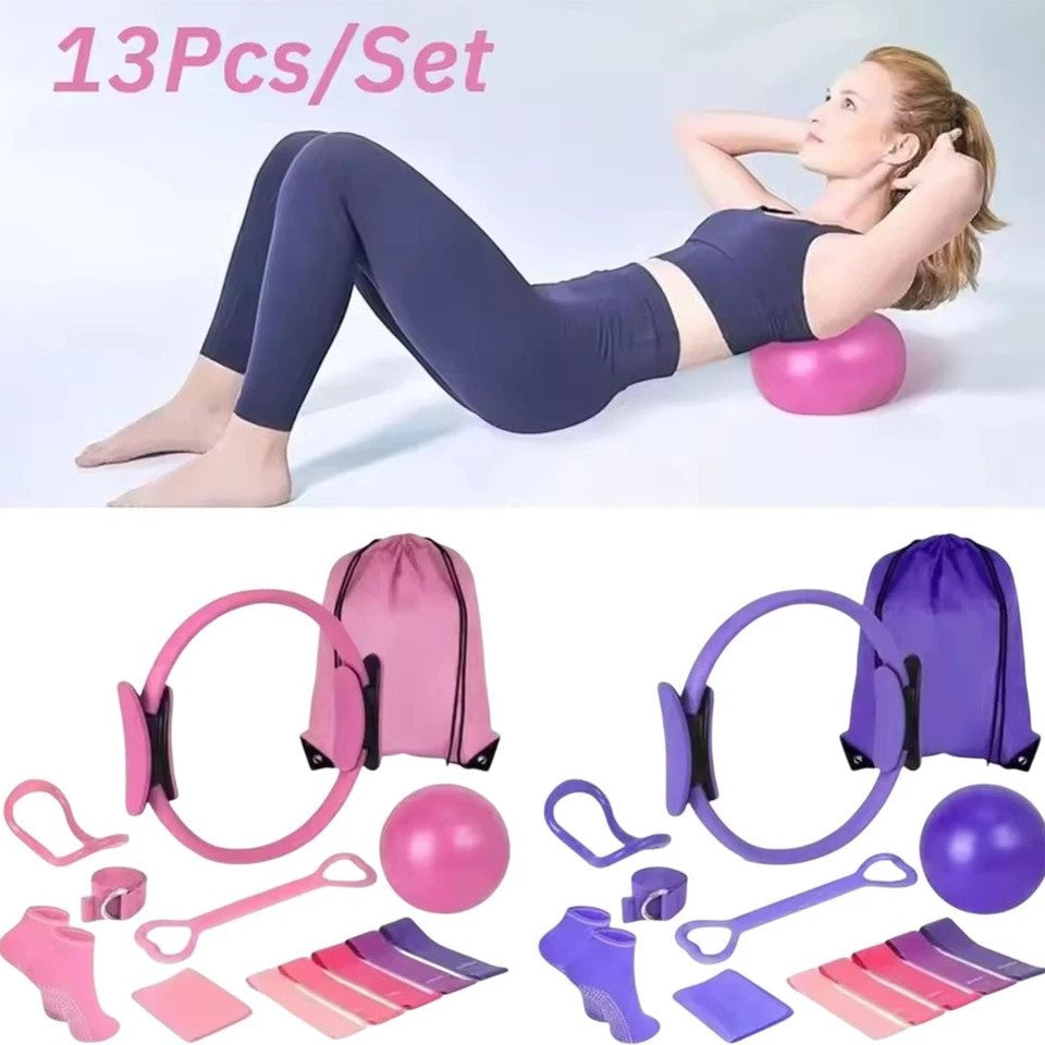 13Pcs Pilates Kit Pilates Essentials Set Multi-Function for Stretching Toning UK