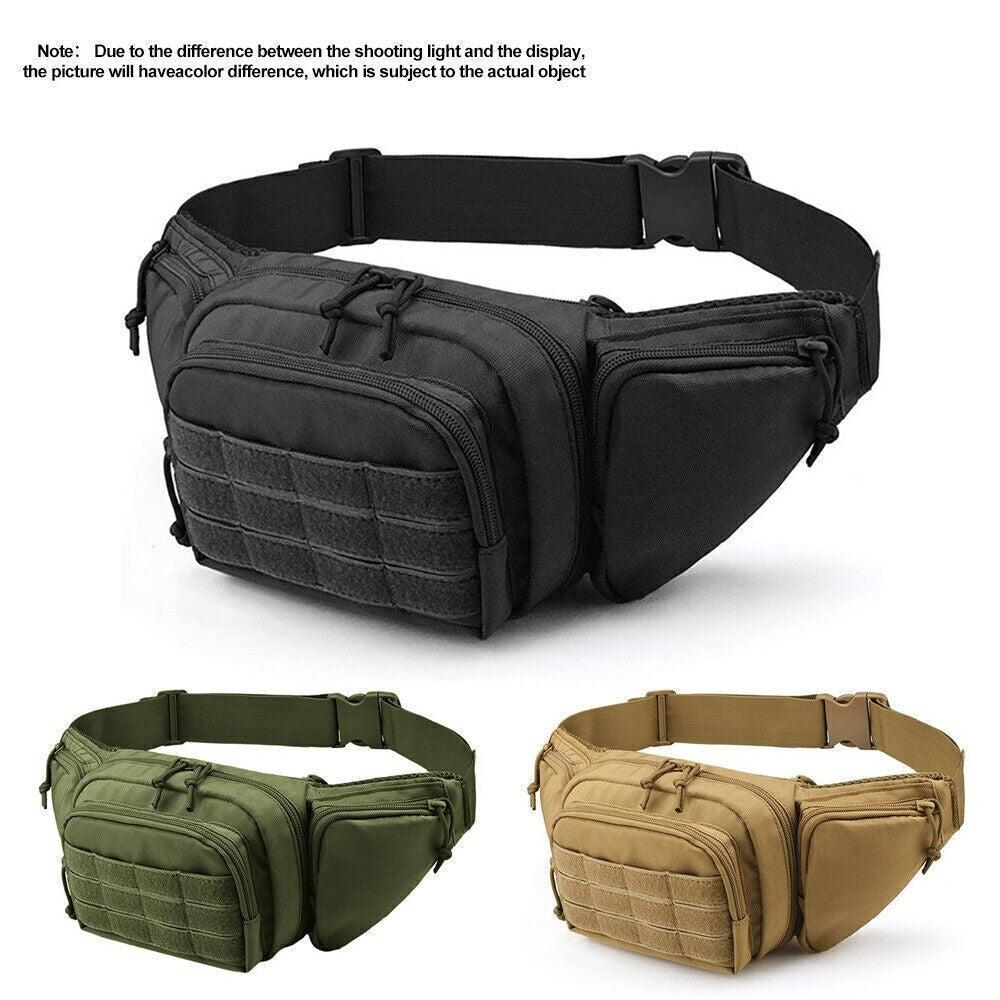 Mens Tactical Waist Pack Military Waterproof Bum Bag Belt for Outdoor Travel